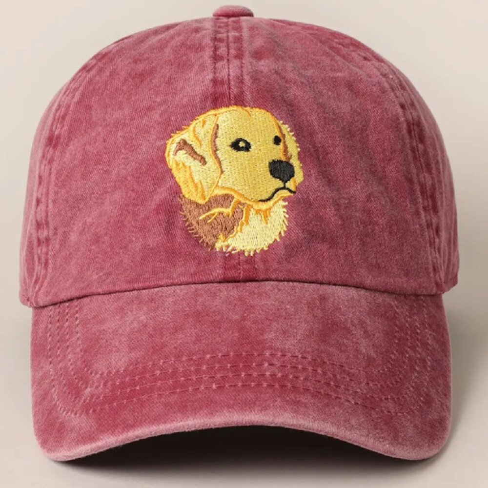 Dog Embroidered Cotton Baseball Dad Cap